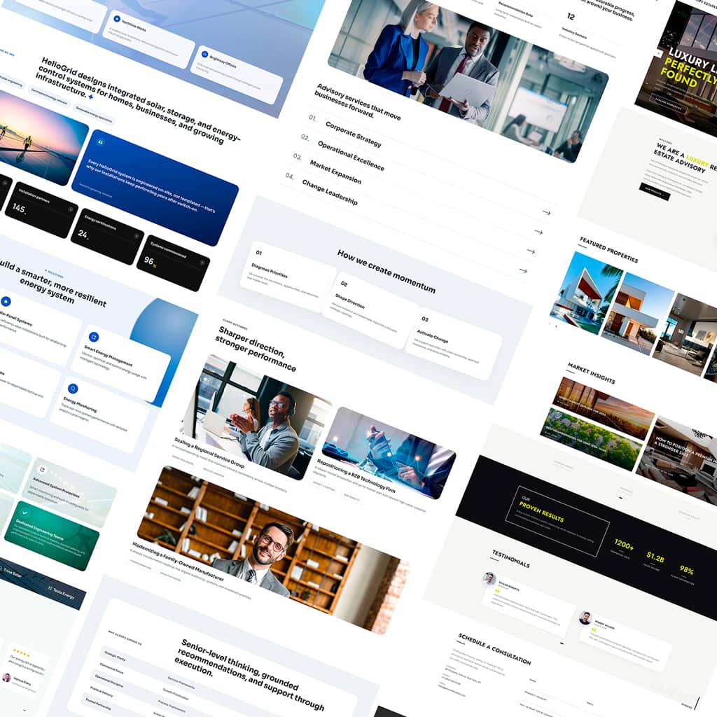 Examples of websites built for small businesses