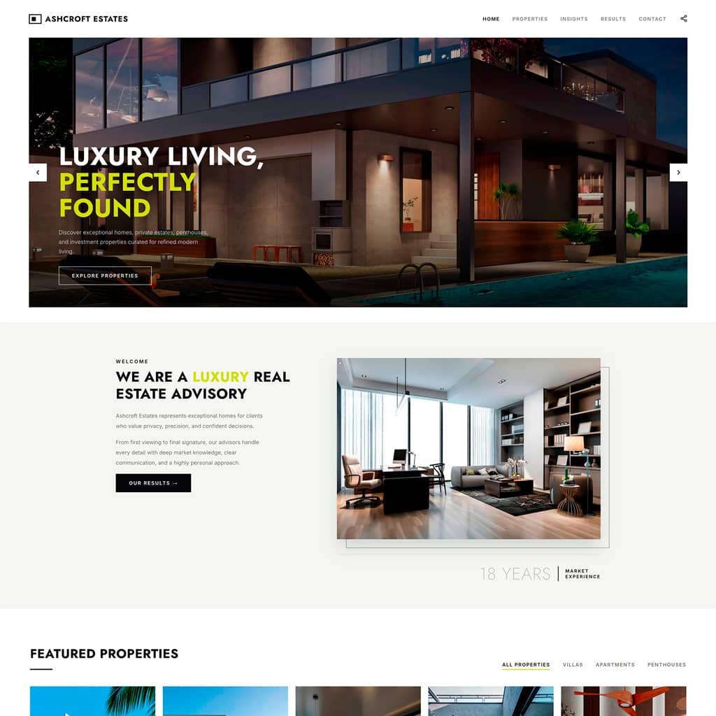 Real estate professional meeting with clients at a modern property