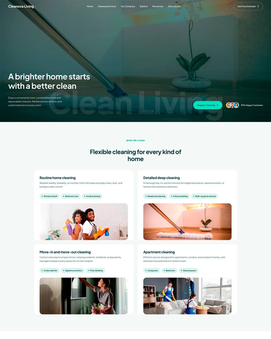 Cleaning Service Website website template