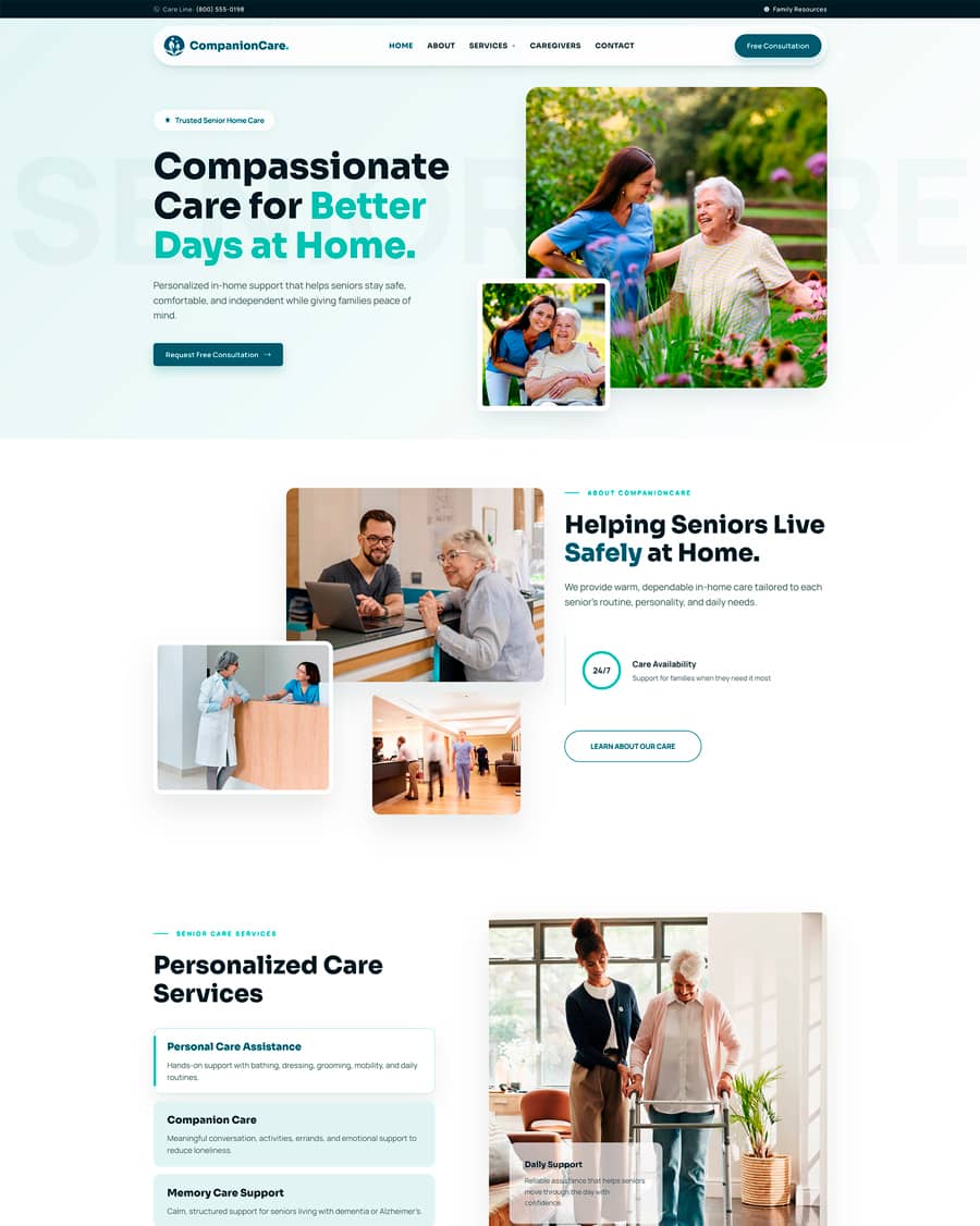 Home Care Website website template
