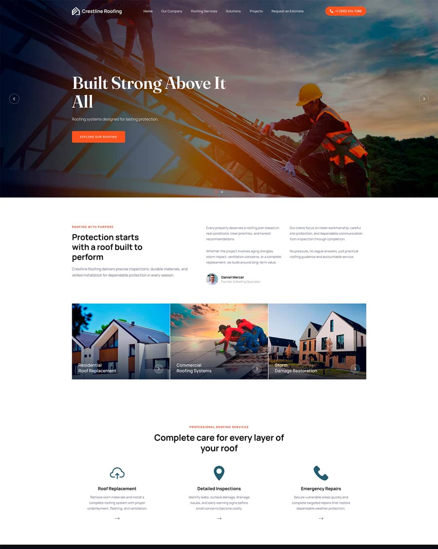 Roofing Website website template