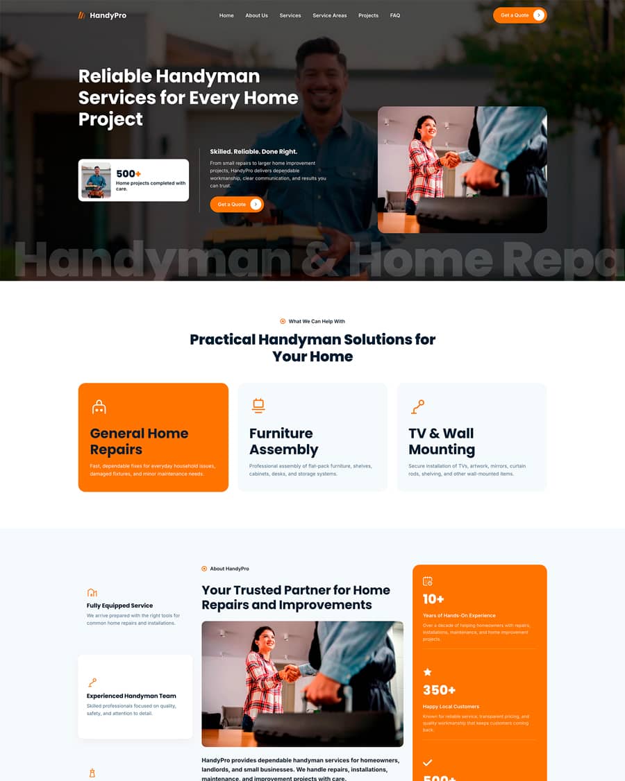 Home Services Website website template