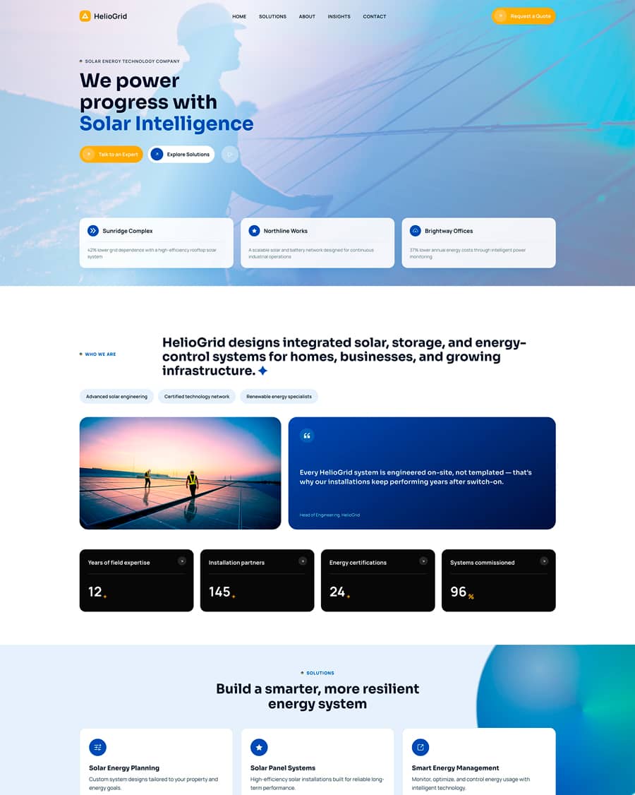 Solar Energy Website website template