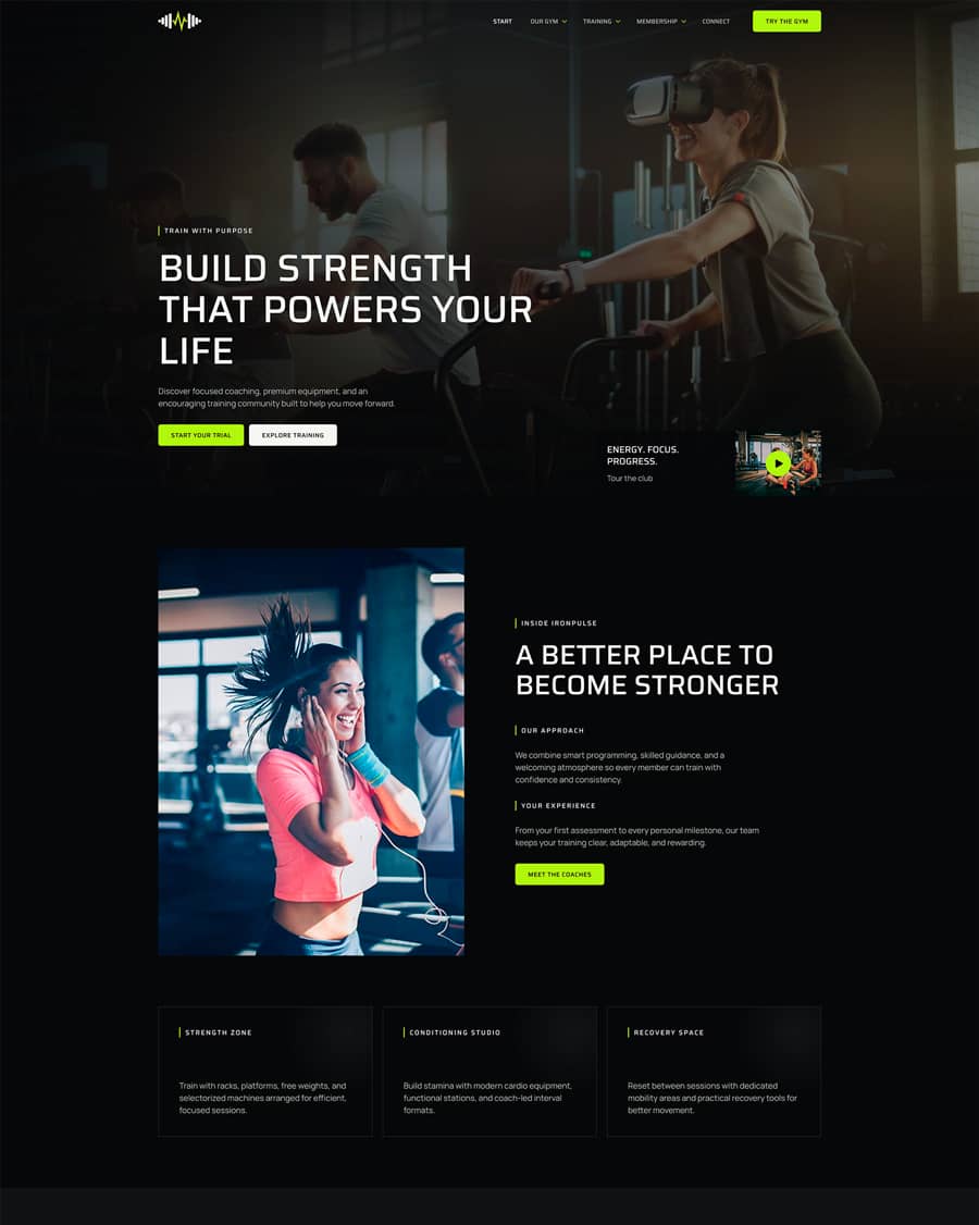 Gym Website website template