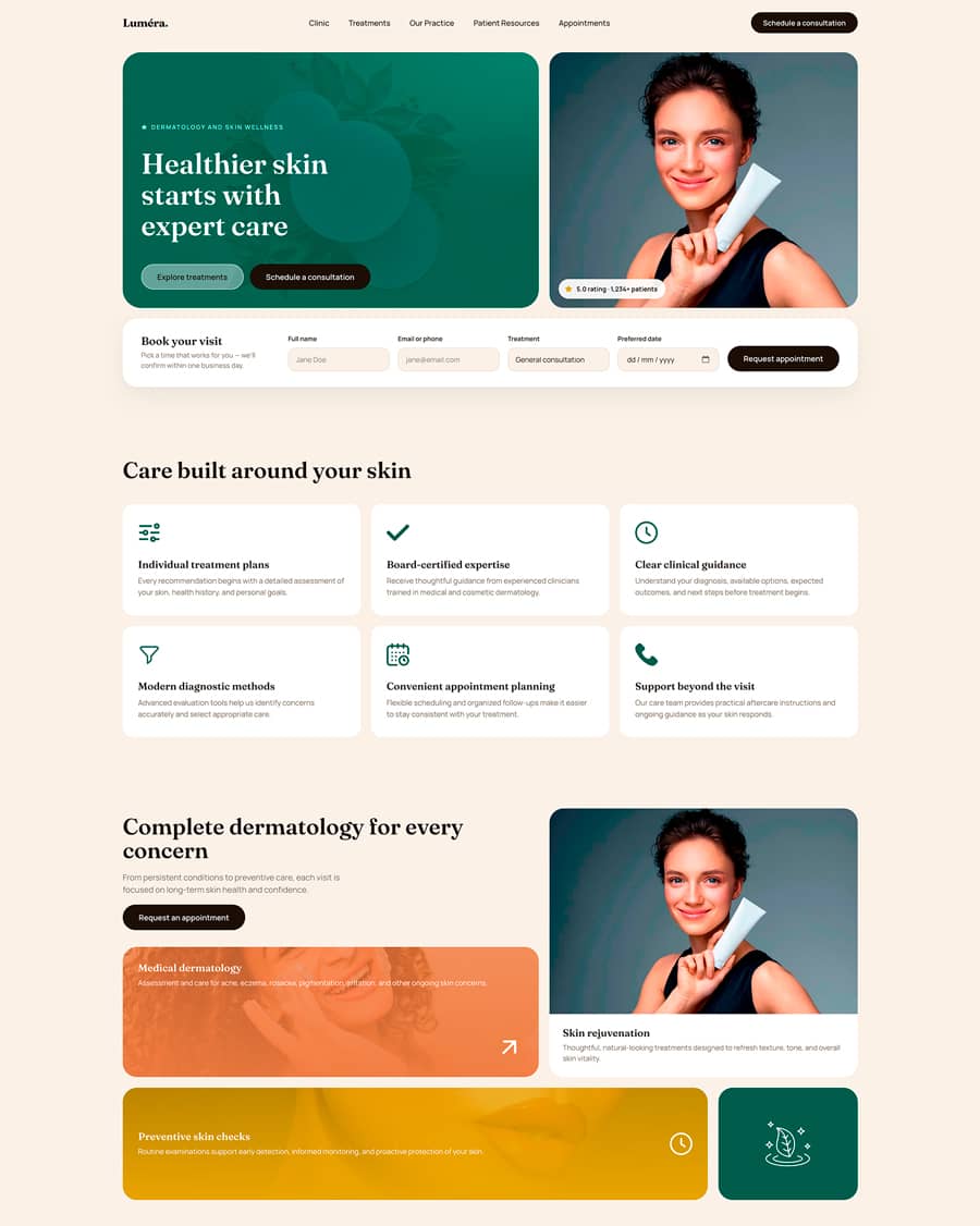 Skin Clinic Website website template