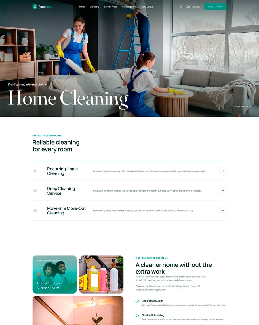 Home Cleaning Website website template
