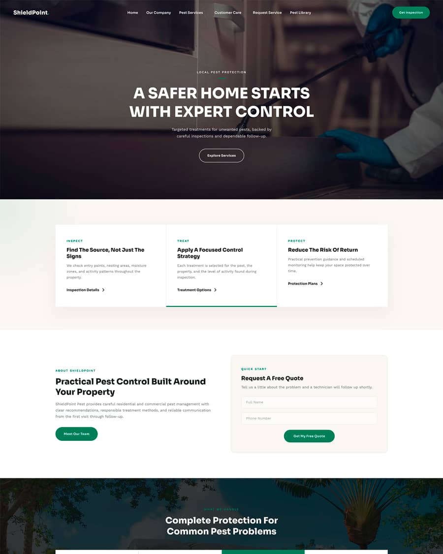Pest Control Website website template