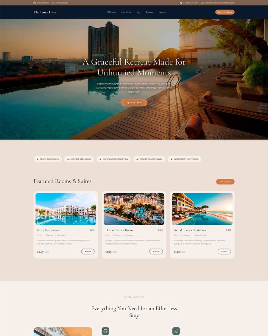 Luxury Hotel Website website template